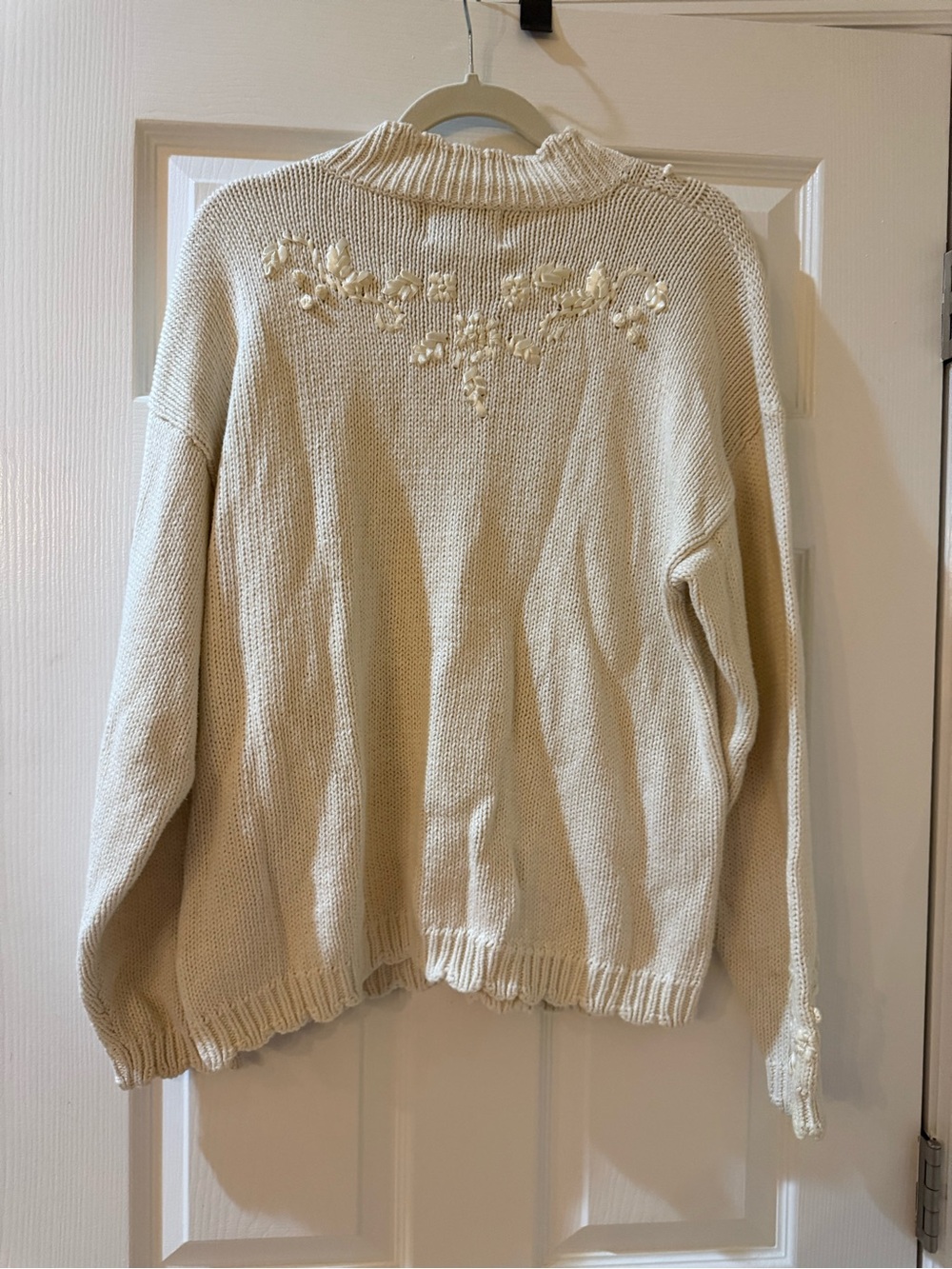 Vintage Ninon de leclos Embroidered Cable Crewneck Sweater - Women - Picture 5 of 11